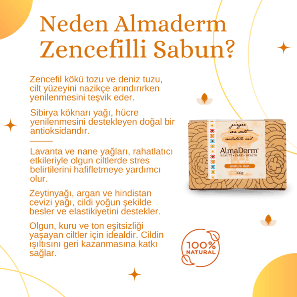 Zencefilli Doğal Sabun - Mature Skin Soap with Ginger - Görsel 2