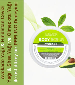 Avokado Yağlı %100 Doğal Cilt Arındırıcı Vücut Peelingi - Body Scrub Avocado
