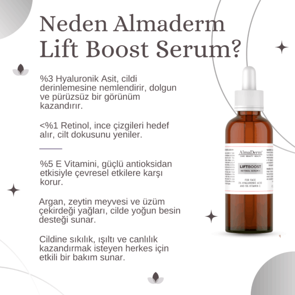 Hyaluronik Asit ve Retinol İçeren Yüz Serumu - Lift Boost Serum for Face with Retinol and 3% of Hyluronic Acid - Görsel 2