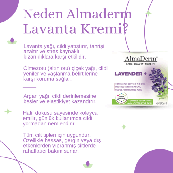 Lavanta ve Ölmez Çiçeği Özlü Doğal Krem - Lavander Cream with Immortelle Extract - Görsel 3