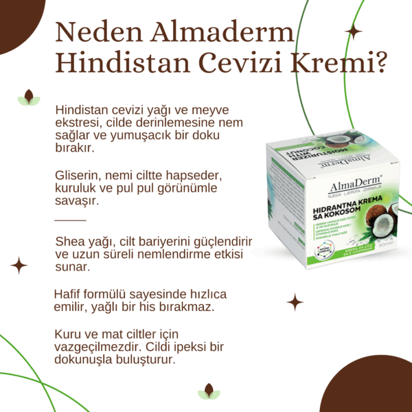 Hindistan Cevizi Yağı Özlü Doğal Krem - Coconut Cream - Görsel 2