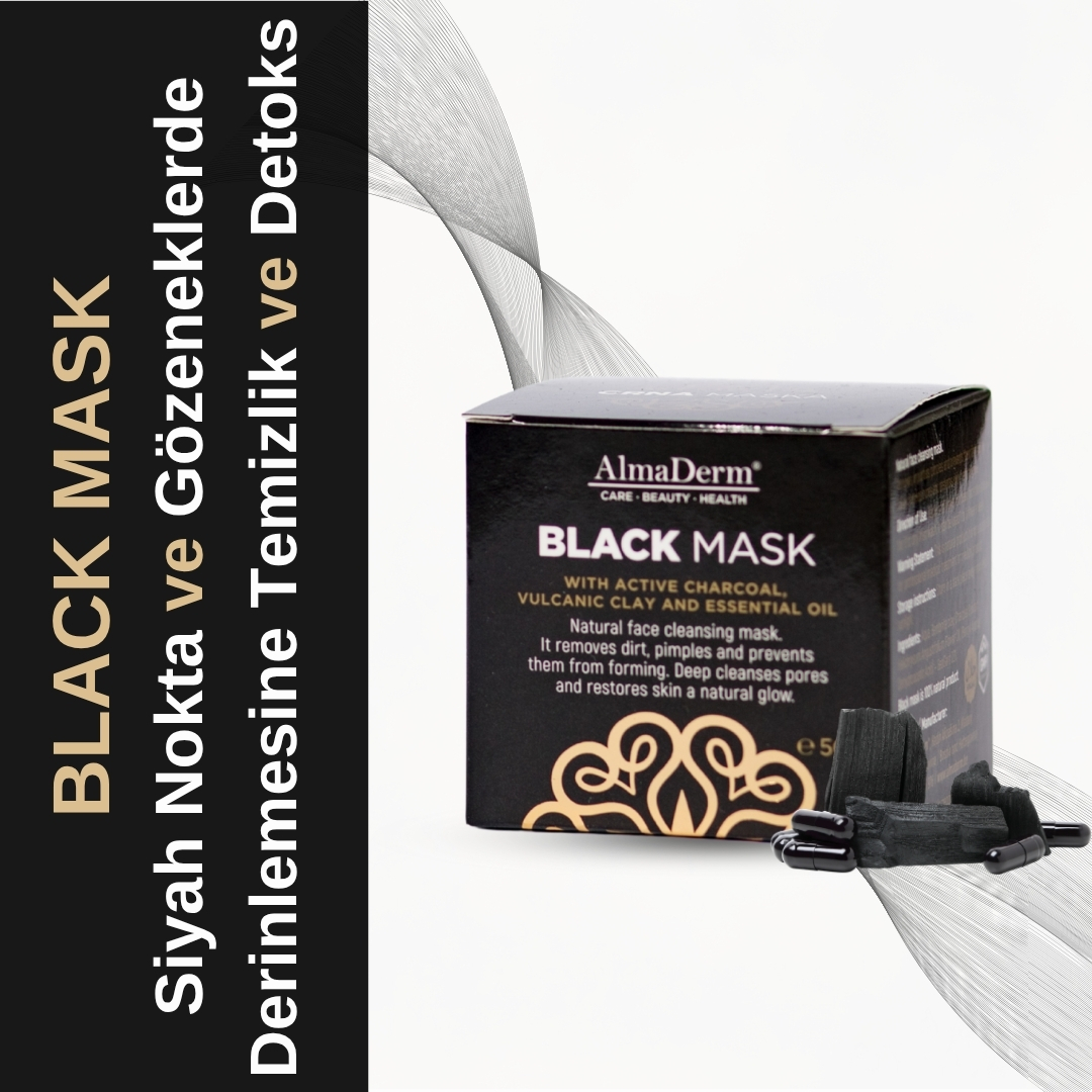 Volkanik Kil ve Aktif Kömür İçeren Siyah Maske - Facial Black Mask with Chorchoal