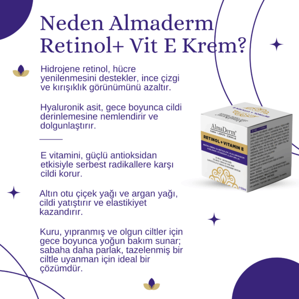 Hyaluronik Asit ve Retinol İçeren Gece Kremi - Retinol Night Cream with Hyluronic Acid - Görsel 2