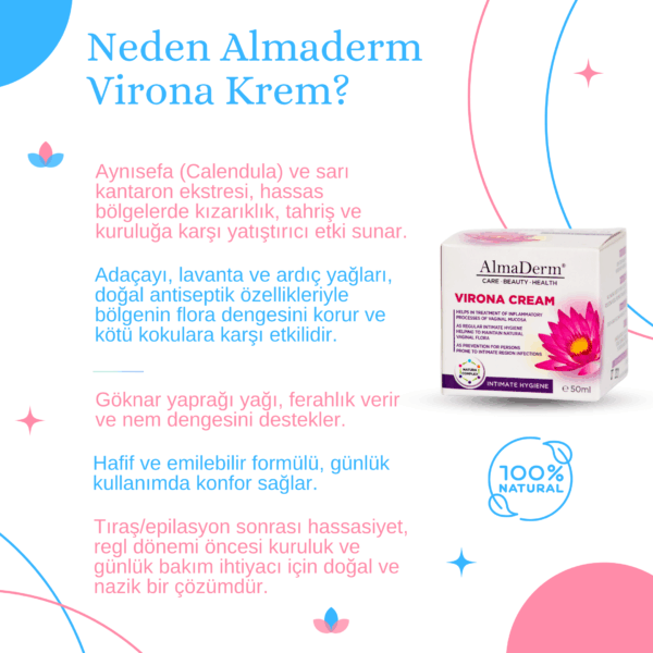 Hassas Bölgeler için Doğal Yağlar İçeren Krem - Virona Krem - Görsel 2