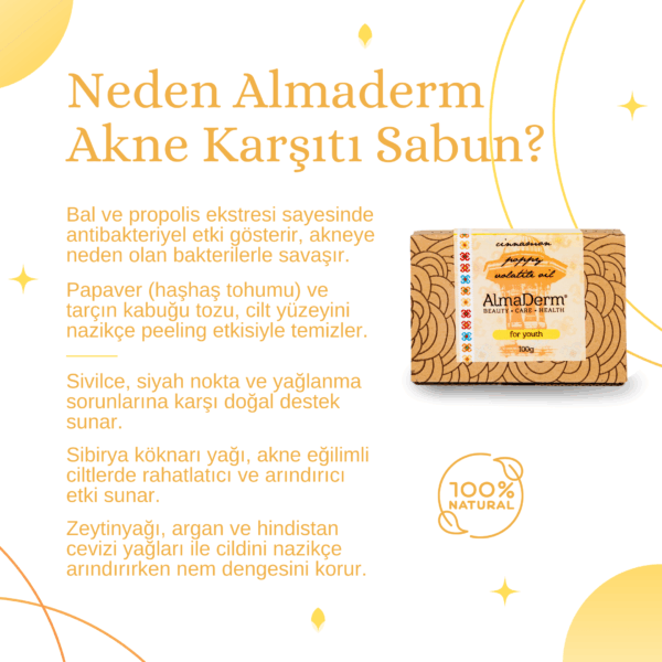 Akne Karşıtı Tarçınlı Doğal Sabun - Soap for Young and Anti Acne - Görsel 2