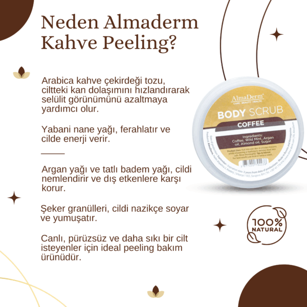 Doğal Yağlar İçeren Kahve Özlü Vücut Peelingi - Coffee Body Scrub - Görsel 2