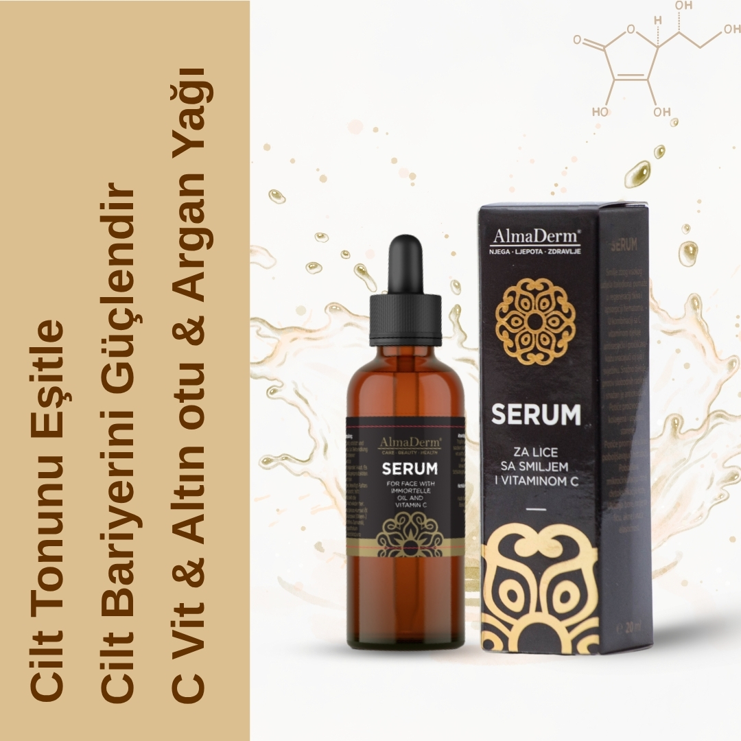 Ölmez Çiçeği Özlü C Vitaminli Yüz Serumu - Serum for Face with Immortelle and Vitamin C