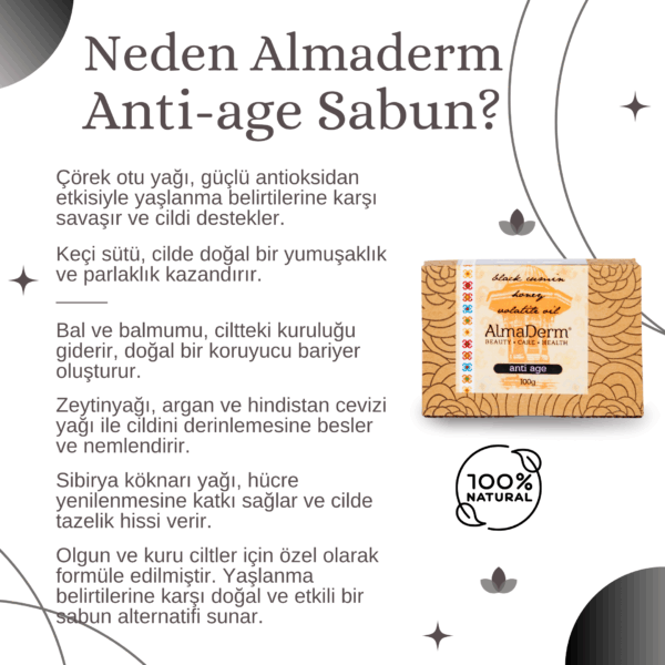 Çörek Otlu Yaşlanma Karşıtı Doğal Sabun - Black Seed Soap for Anti Age - Görsel 2