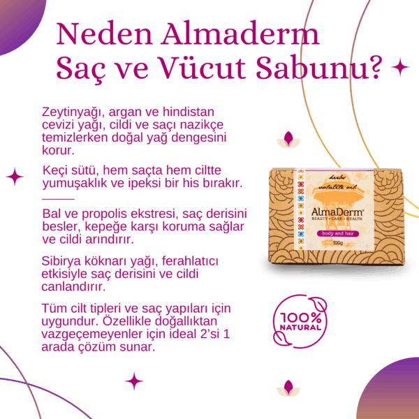 Argan Yağlı Doğal Sabun - Body and Hair Soap with Argan Oil - Görsel 2